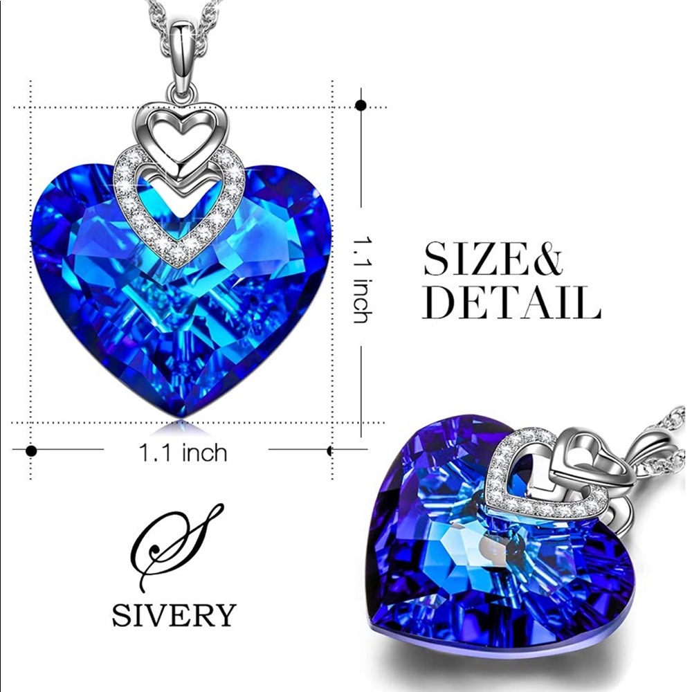Blue heart necklace